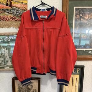 Vintage 70s/80s Sansabelt Mens Golf Jacket Full Zip Vintage Full Zip Red Size XL